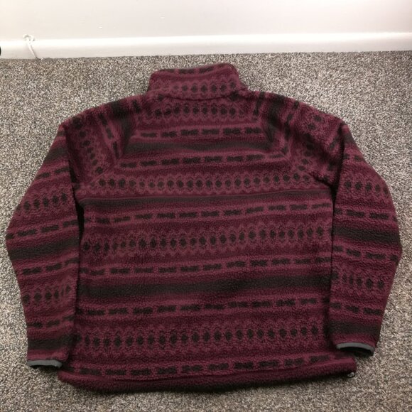 Carhartt Jacket Sherpa Fleece Geometric Aztec 1/4 Snap Red Womens Large 104922 - Picture 6 of 8